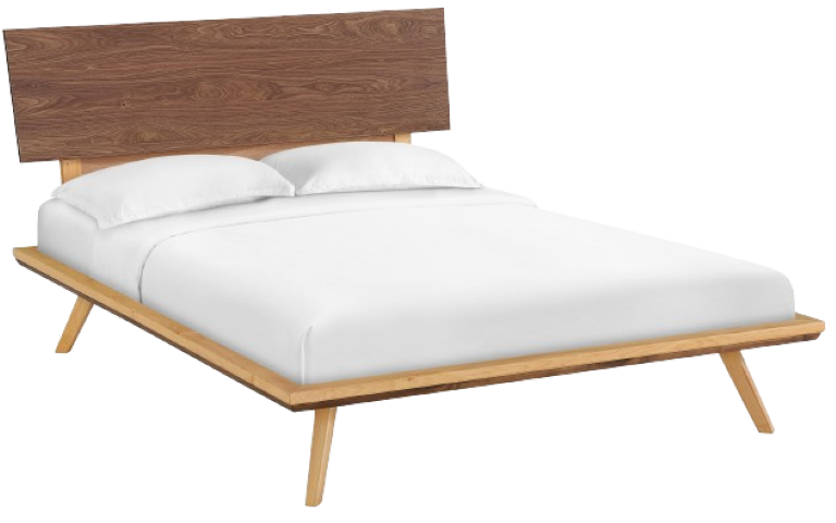 Addison Queen Platform Bed - Walnut Headboard