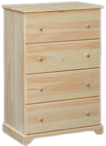 Hillside Narrow 4 Drawer Chest - Deep Drawers