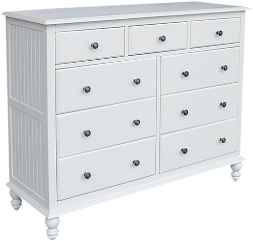 Cottage 9 Drawer Dresser - Beach White - Click Image to Close