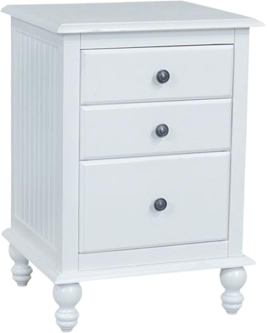 Cottage 3 Drawer Nightstand Beach White - Click Image to Close