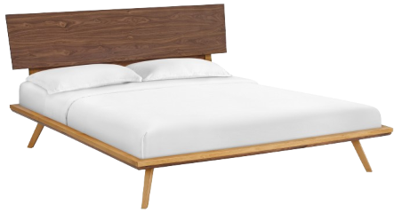 Addison King Platform Bed - Walnut Headboard