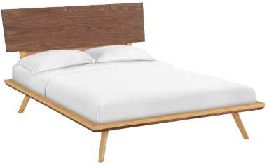 Addison Queen Platform Bed - Walnut Headboard