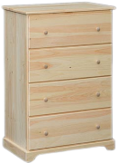 Hillside Narrow 4 Drawer Chest - Deep Drawers