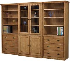 Bookcase Group w/ Doors and Drawers