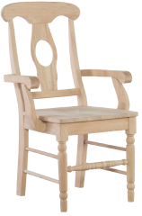 Empire Chair Arm Chair with Wood Seat