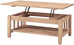 Mission Lift Top Coffee Table WW-BJ6TCL : Unfinished ...